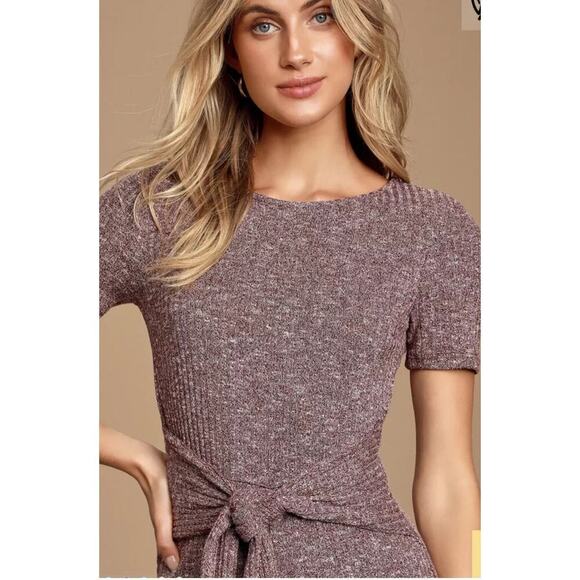 Lulus Purple Ribbed Jesamine Tie Sleeveless Jumpsuit Size Small - Picture 10 of 10